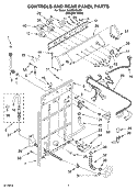 CONTROLS AND REAR PANEL Diagram and Parts List for SAWS800JQ2  Whirlpool Washer