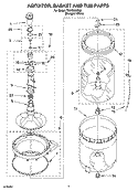 AGITATOR, BASKET AND TUB PARTS Diagram and Parts List for TAWS800PQ0  Estate Washer