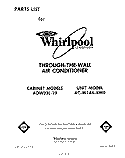 SECTION Diagram and Parts List for ACW144XM0  Whirlpool Air Conditioner