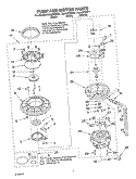 PUMP AND MOTOR Diagram and Parts List for DU960PWKB1  Whirlpool Dishwasher
