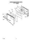 LOWER OVEN DOOR Diagram and Parts List for KEBI241YWH1  KitchenAid Wall Oven