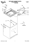 TOP AND CABINET PARTS Diagram and Parts List for 8TLSQ9533LG0  Whirlpool Washer