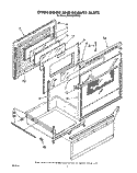 OVEN DOOR AND DRAWER Diagram and Parts List for RM988PXVM5  Whirlpool Microwave Oven Combo