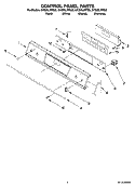 CONTROL PANEL PARTS Diagram and Parts List for GY396LXPB03  Whirlpool Range