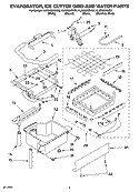 EVAPORATOR, ICE CUTTER GRID AND WATER PARTS Diagram and Parts List for KUIS15NRHT9  KitchenAid Ice Maker
