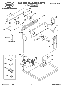 TOP AND CONSOLE PARTS Diagram and Parts List for YRED4300SQ0  Roper Dryer