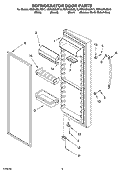 REFRIGERATOR DOOR PARTS Diagram and Parts List for KSRA25ILBU13  KitchenAid Refrigerator