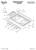 COOKTOP PARTS Diagram and Parts List for SF111PXSQ0  Whirlpool Range