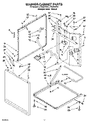 WASHER CABINET PARTS Diagram and Parts List for LTG6234DT4  Whirlpool Washer Dryer Combo
