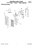 CONTROL PANEL PARTS Diagram and Parts List for KHHS179LWH4  KitchenAid Microwave