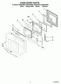 OVEN DOOR PARTS Diagram and Parts List for RBS245PRB02  Whirlpool Wall Oven