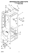 REFRIGERATOR LINER PARTS Diagram and Parts List for GD2SHKXKQ02  Whirlpool Refrigerator