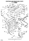 CONTROLS AND REAR PANEL PARTS Diagram and Parts List for LSC9000PW1  Whirlpool Washer