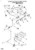 MANIFOLD AND BURNER Diagram and Parts List for FGP357YW2  Whirlpool Range