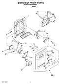 DISPENSER FRONT PARTS Diagram and Parts List for IS25CFXTQ01  Inglis Refrigerator