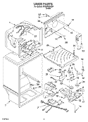 LINER Diagram and Parts List for ET9LFKXKQ01  Whirlpool Refrigerator