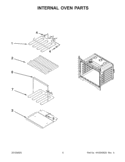 INTERNAL OVEN PARTS Diagram and Parts List for WOS51EC0AT01  Whirlpool Wall Oven