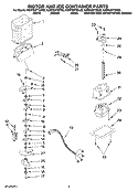 MOTOR AND ICE CONTAINER PARTS Diagram and Parts List for KSRP22FTWH02  KitchenAid Refrigerator