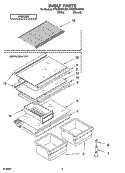 SHELF PARTS, LITERATURE AND OPTIONAL PARTS Diagram and Parts List for ET8GTKXKT01  Whirlpool Refrigerator
