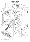 CABINET PARTS Diagram and Parts List for 7MBPS8843MQ1  Whirlpool Dryer