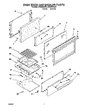 OVEN DOOR AND BROILER Diagram and Parts List for SF305BSWW0  Whirlpool Range