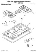 Part Location Diagram of W10401243 Whirlpool COOKTOP