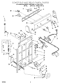 CONTROLS AND REAR PANEL Diagram and Parts List for RAX6144EQ1  Roper Washer