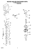 MOTOR AND ICE CONTAINER PARTS Diagram and Parts List for KSRG22FKSS18  KitchenAid Refrigerator