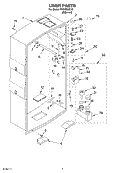 LINER PARTS Diagram and Parts List for PVBM600LY1  Whirlpool Cabinet
