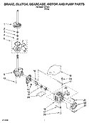 BRAKE, CLUTCH, GEARCASE, MOTOR AND PUMP PARTS Diagram and Parts List for IJ41001  Inglis Washer