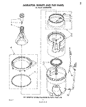 AGITATOR, BASKET AND TUB Diagram and Parts List for LA6400XPW0  Whirlpool Washer