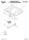 COOKTOP PARTS Diagram and Parts List for RF196LXMQ2  Whirlpool Range