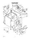 CABINET Diagram and Parts List for LE5705XPW0  Whirlpool Dryer