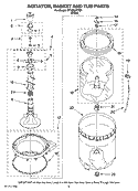 AGITATOR, BASKET AND TUB PARTS Diagram and Parts List for MTW5621TQ1  Whirlpool Washer