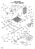 UNIT PARTS Diagram and Parts List for KSRB22FKSS03  KitchenAid Refrigerator