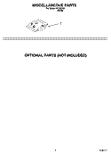 MISCELLANEOUS  PARTS, OPTIONAL PARTS (NOT INCLUDED) Diagram and Parts List for IKU25260  Inglis Dishwasher