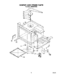 CABINET AND STIRRER Diagram and Parts List for SM958PEPW0  Whirlpool Range