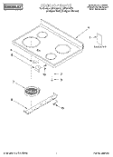 COOKTOP, LITERATURE Diagram and Parts List for CES366HZ1  Whirlpool Range