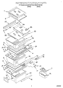 REFRIGERATOR SHELF Diagram and Parts List for 6ED25DQXFB03  Whirlpool Refrigerator