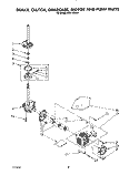 BRAKE, CLUTCH, GEARCASE, MOTOR AND PUMP Diagram and Parts List for AX5133VG1  Whirlpool Washer