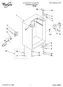 CABINET Diagram and Parts List for EL02CCXJW  Whirlpool Refrigerator