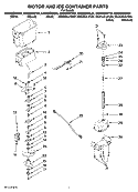 MOTOR AND ICE CONTAINER PARTS Diagram and Parts List for GS6NBEXRY04  Whirlpool Refrigerator