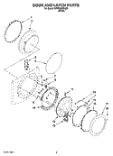 DOOR AND LATCH PARTS Diagram and Parts List for WFW9200SQ00  Whirlpool Washer