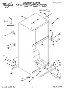 CABINET PARTS Diagram and Parts List for GT1SHTXMB04  Whirlpool Refrigerator