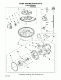 PUMP AND MOTOR PARTS Diagram and Parts List for IUD9500WX0  Whirlpool Dishwasher