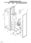 FREEZER DOOR PARTS Diagram and Parts List for GS6SHEXNB00  Whirlpool Refrigerator