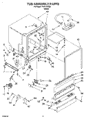 TUB ASSEMBLY Diagram and Parts List for TUD5700EQ5  Estate Dishwasher