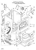 CABINET Diagram and Parts List for LGC8858EQ2  Whirlpool Dryer
