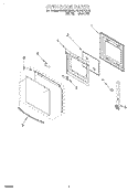 OVEN DOOR Diagram and Parts List for RS610PXEW2  Whirlpool Range