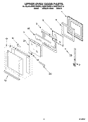 UPPER OVEN DOOR Diagram and Parts List for RBD275PDT13  Whirlpool Wall Oven
